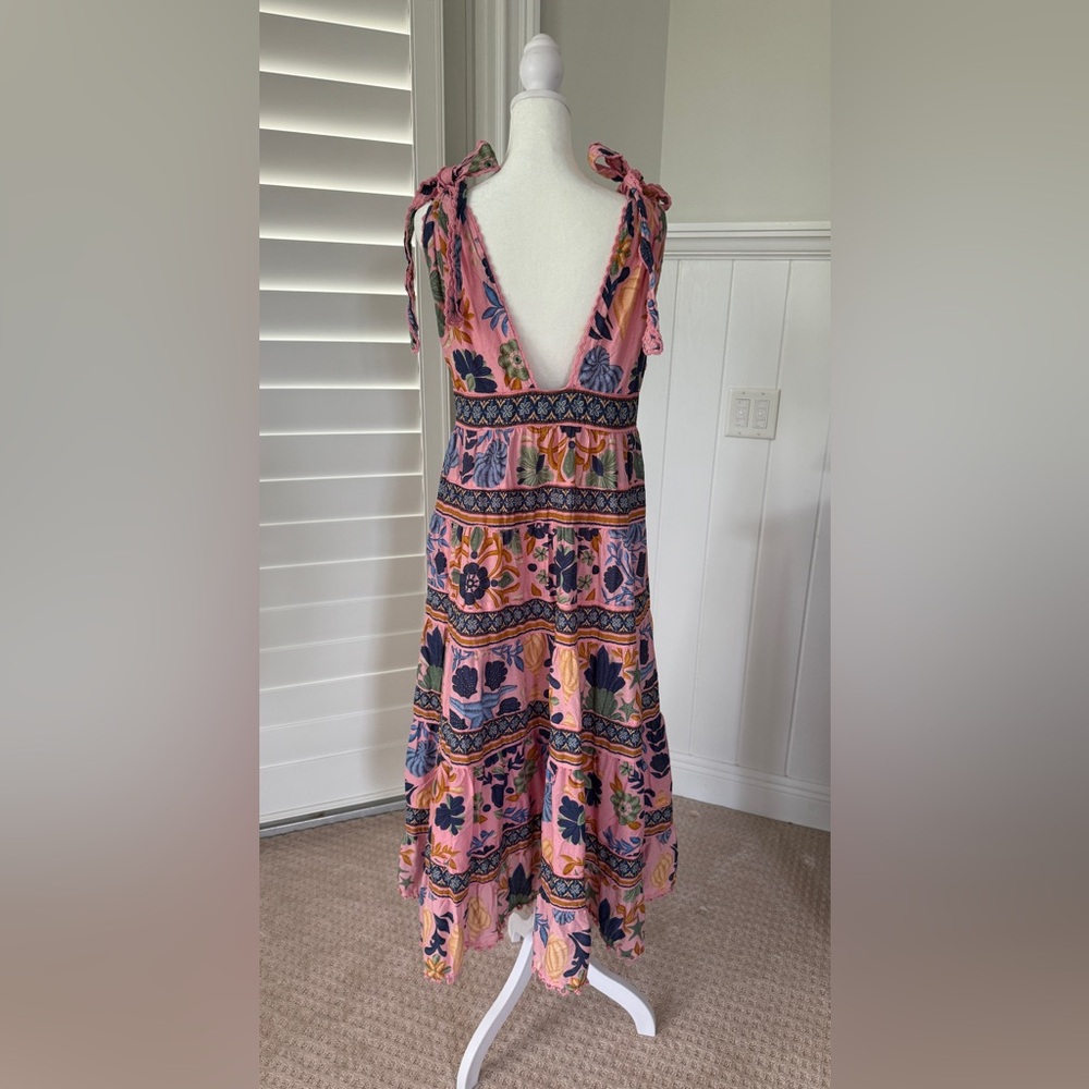 FARM Rio Vibrant Pink and Navy Maxi Dress